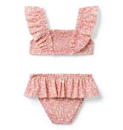 Recycled Ditsy Floral Smocked 2-Piece Swimsuit
