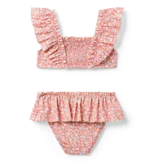 Recycled Ditsy Floral Smocked 2-Piece Swimsuit
