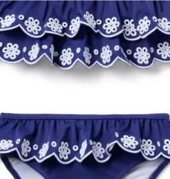 Recycled Eyelet Ruffle 2-Piece Swimsuit