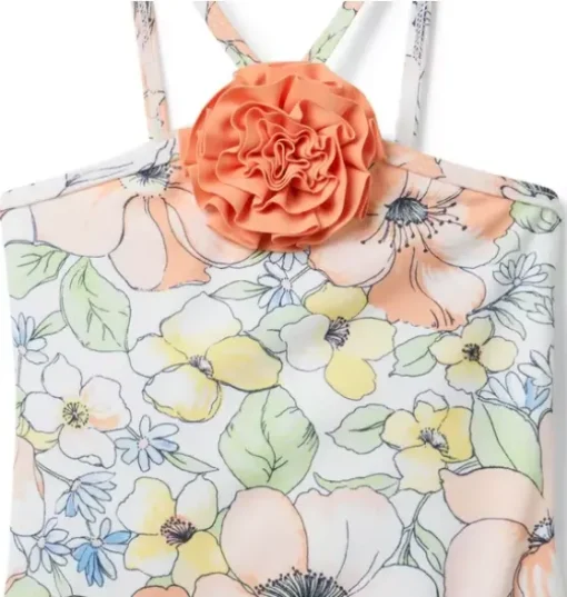 Recycled Floral Rosette Swimsuit