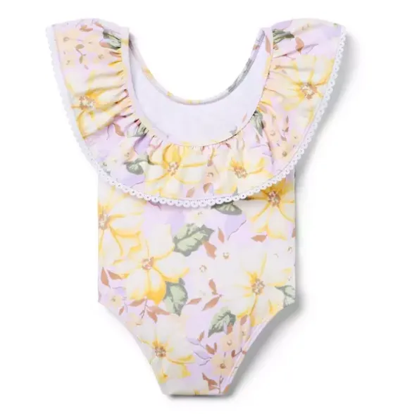 Recycled Floral Ruffle Swimsuit