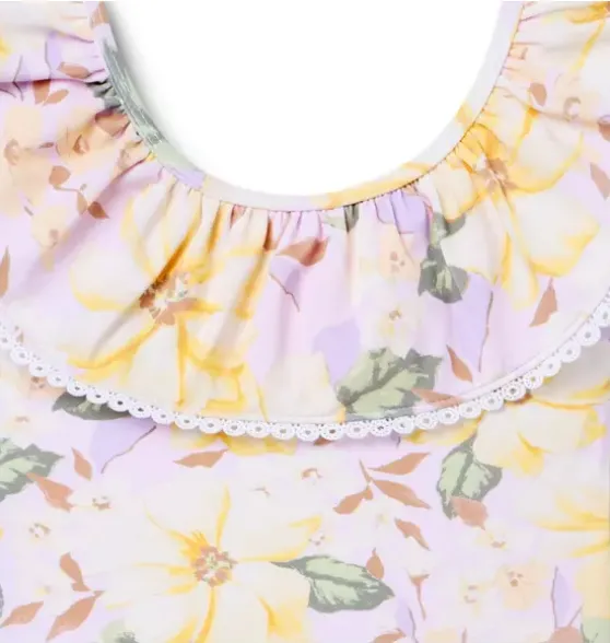 Recycled Floral Ruffle Swimsuit