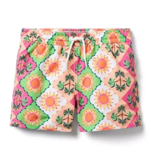 Recycled Palm Tile Swim Trunk