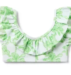 Recycled Palm Tree Ruffle 2-Piece Swimsuit