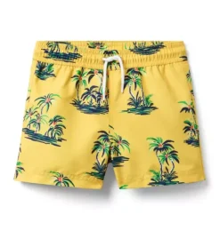 Recycled Palm Tree Swim Trunk