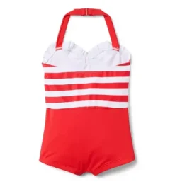 Recycled Retro Striped Swimsuit