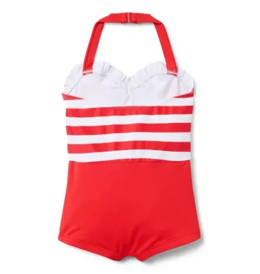 Recycled Retro Striped Swimsuit
