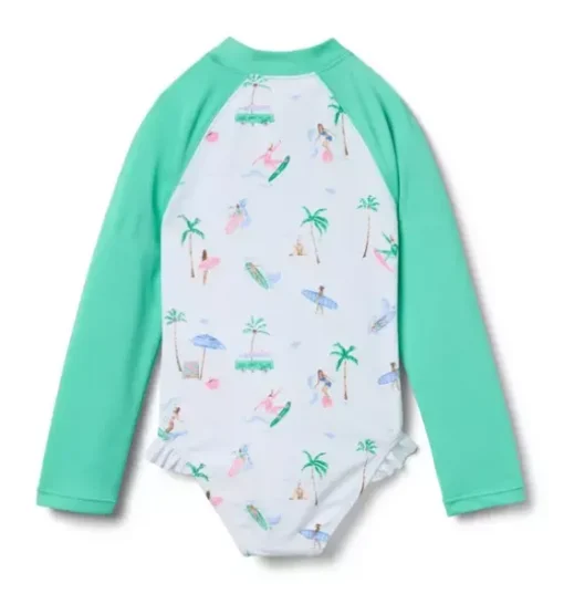 Recycled Surfer Rash Guard Swimsuit