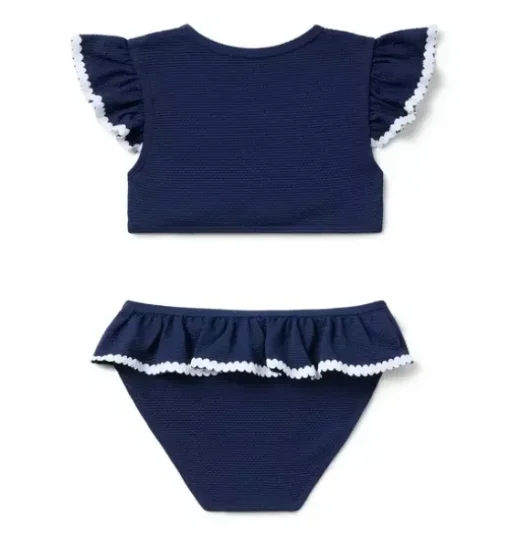 Recycled Textured Ruffle 2-Piece Swimsuit