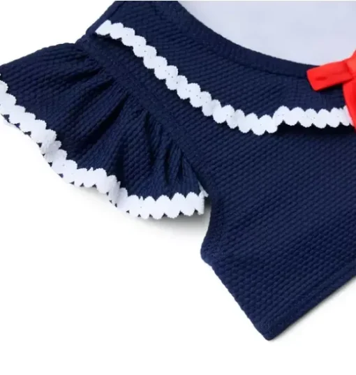 Recycled Textured Ruffle 2-Piece Swimsuit