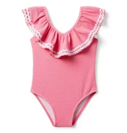 Recycled Textured Ruffle Swimsuit
