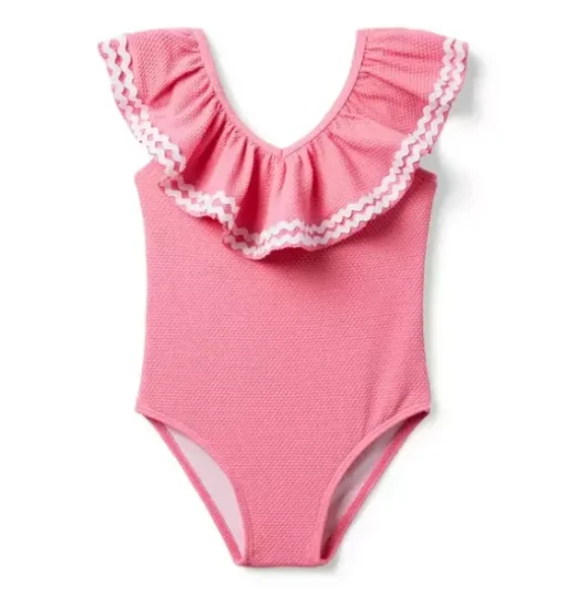 Recycled Textured Ruffle Swimsuit