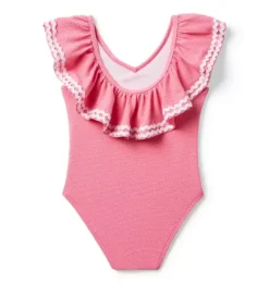 Recycled Textured Ruffle Swimsuit