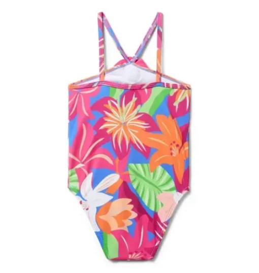 Recycled Tropical Floral Rosette Swimsuit
