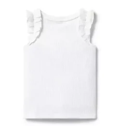 Ribbed Ruffle Sleeve Top