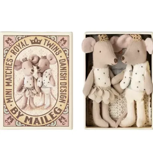 Royal twin mice, Little sister and brother in matchbox