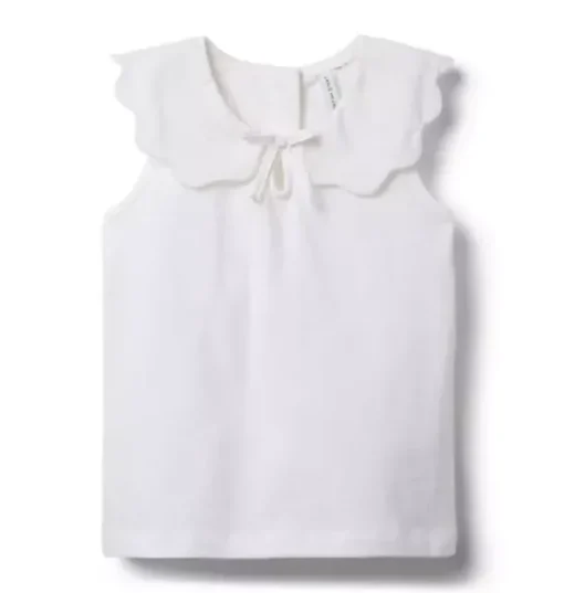 Scalloped Collar Top