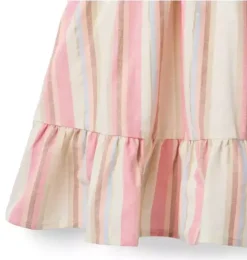 Striped Linen-Cotton Smocked Dress