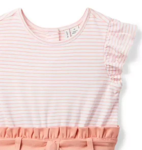 Striped Paperbag Waist Romper