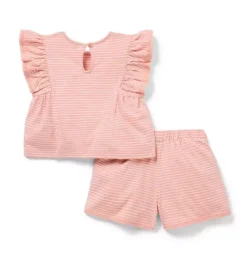 Striped Ruffle Matching Set