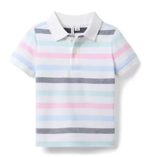 The Classic Striped Pique Polo