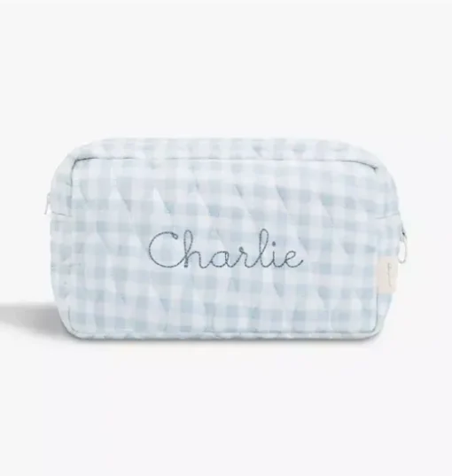 Toiletry Pouch - Blue Gingham