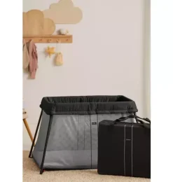 Travel Crib Light Black & Fitted Sheet Bundle Pack