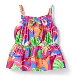 Tropical Floral Peplum Top