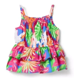 Tropical Floral Peplum Top