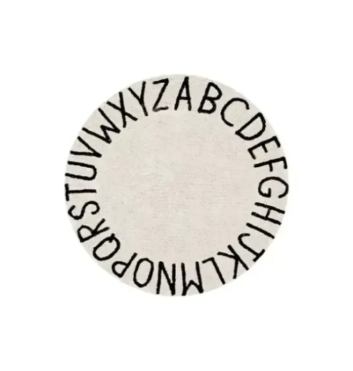 Washable Rug ABC Natural - Black