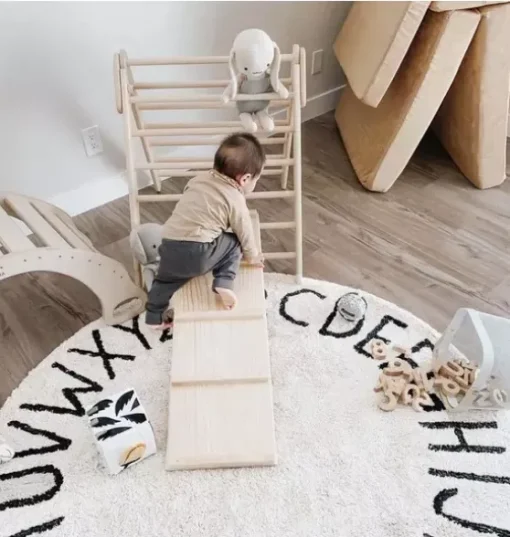 Washable Rug ABC Natural - Black