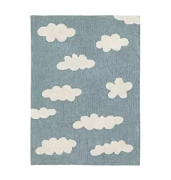 Washable Rug Clouds Vintage Blue