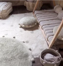 Washable Rug Hippy Dots Olive