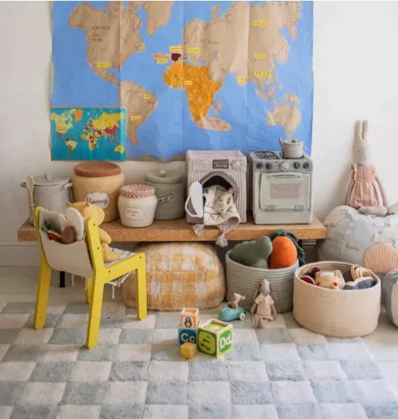 Washable Rug Kitchen Tiles Blue Sage