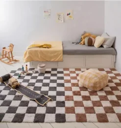 Washable Rug Kitchen Tiles Dark Grey