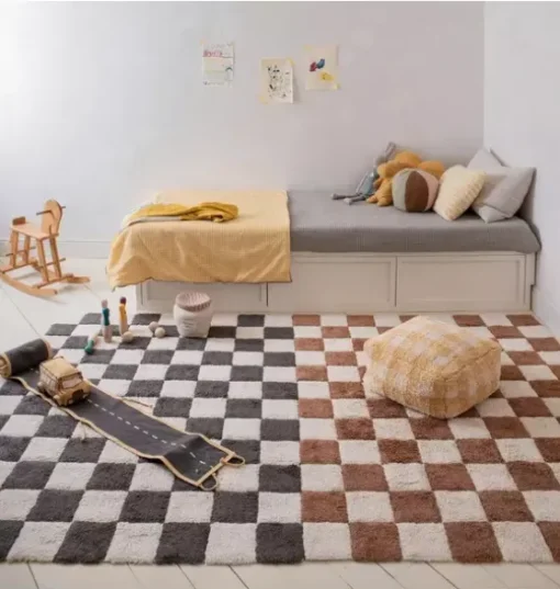Washable Rug Kitchen Tiles Dark Grey