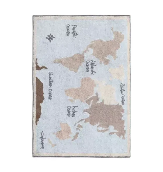 Washable Rug Vintage Map