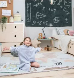 Washable Rug Vintage Map