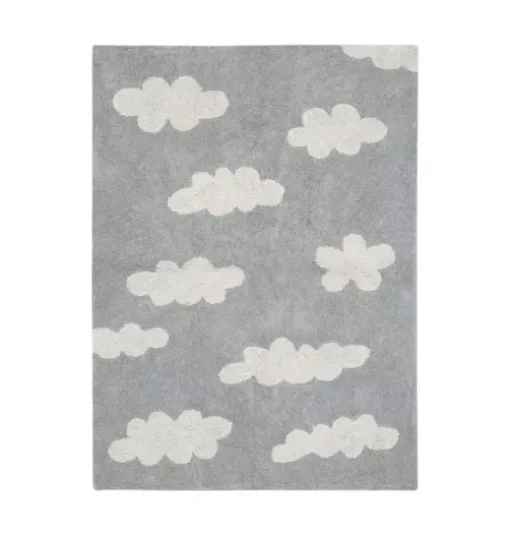 Washable Rugs Clouds Grey