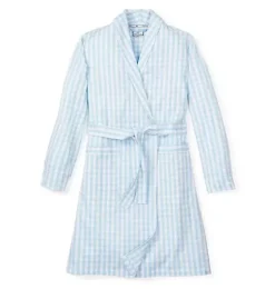 Women's Light Blue Gingham Robe