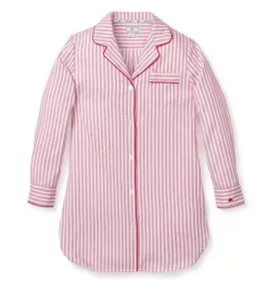 Women's Nightshirt in Antique Red Ticking