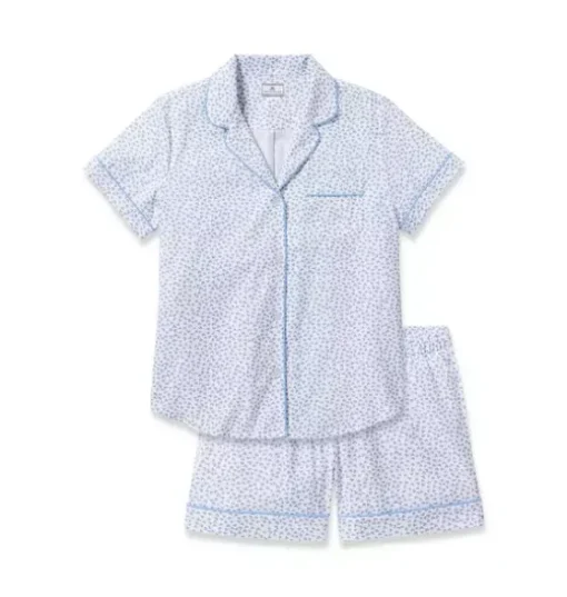 Women's Short Sleeve Short Set in Bluehearts