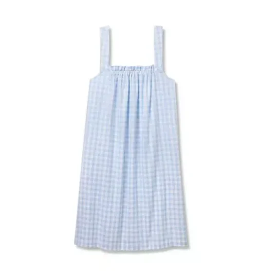 Women's Twill Annabelle Nightgown in Light Blue Gingham