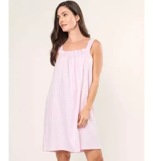Women's Twill Annabelle Nightgown in Pink Gingham