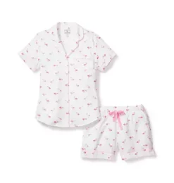 Women's Twill Short Pajama Set in Flamingos