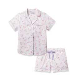Women's Twill Short Pajama Set in Seashell Splendor