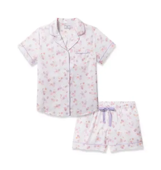 Women's Twill Short Pajama Set in Seashell Splendor