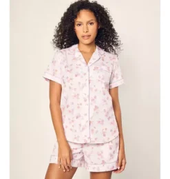 Women's Twill Short Pajama Set in Seashell Splendor