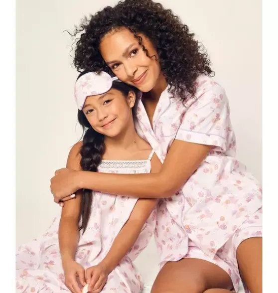 Women's Twill Short Pajama Set in Seashell Splendor