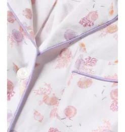 Women's Twill Short Pajama Set in Seashell Splendor